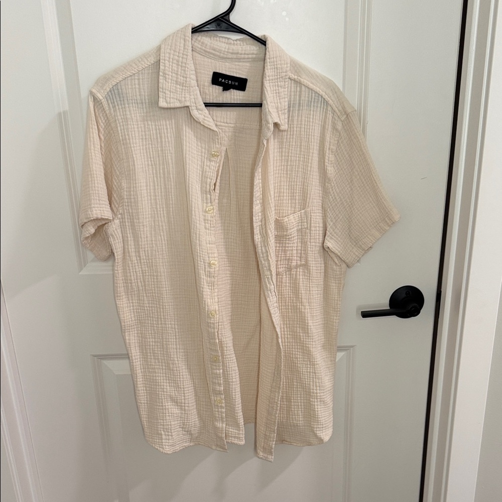 PacSun Light Tan Men's Casual Button Down Shirt